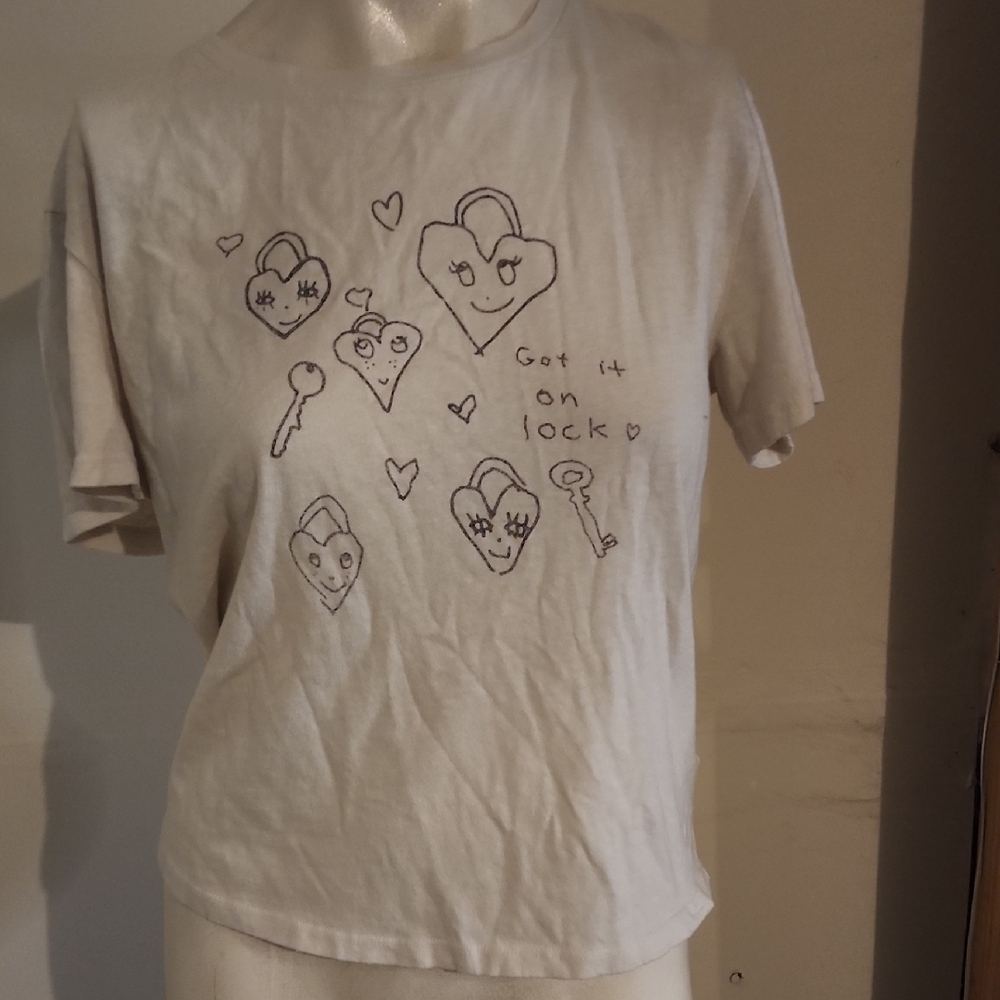 Re/Done Got It On Lock Loose Tee Size L